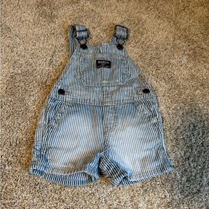 OshKosh B'gosh Blue Striped Overalls 6M